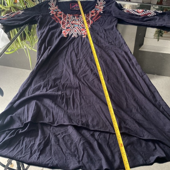 Johnny Was 3/4 Sleeve Dress with Embroidered Flowers, Size Small - Picture 3 of 8